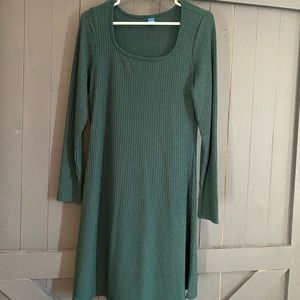 Green sweater dress